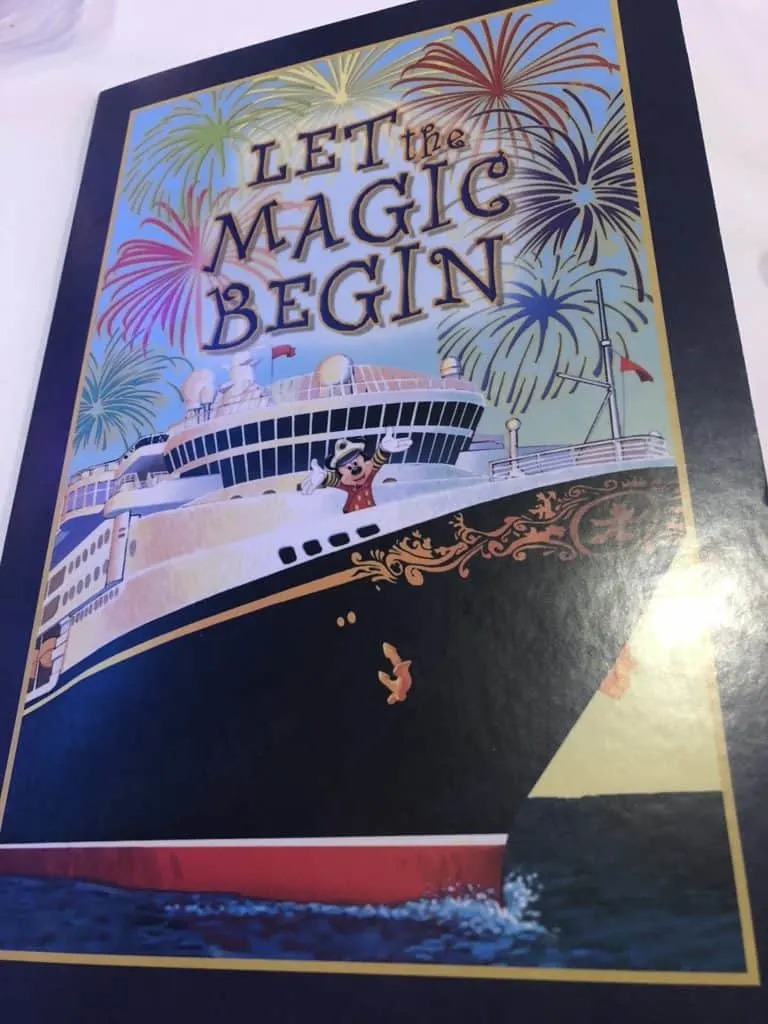 Disney Cruise Let The Magic Begin Menu
