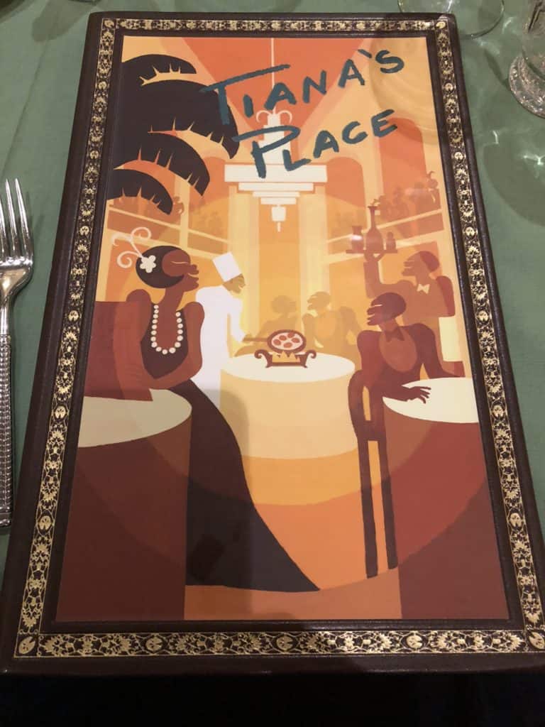 Disney Wonder Tiana's Place Menu