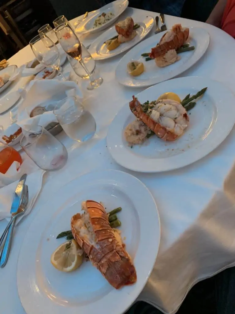 Disney Cruise formal night menu lobster