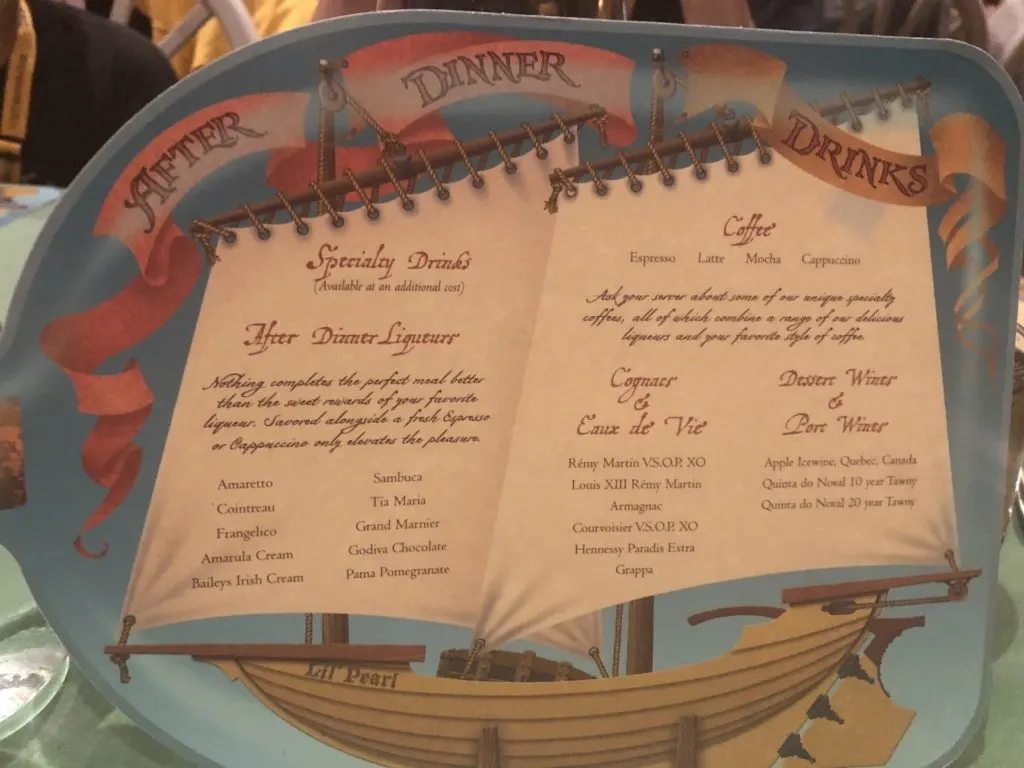 Disney Cruise Pirate Night Dessert Menu