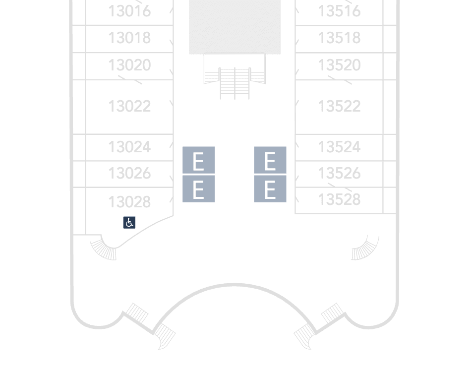 Disney Wish Deck Plan 13 Showing Concierge Staterooms