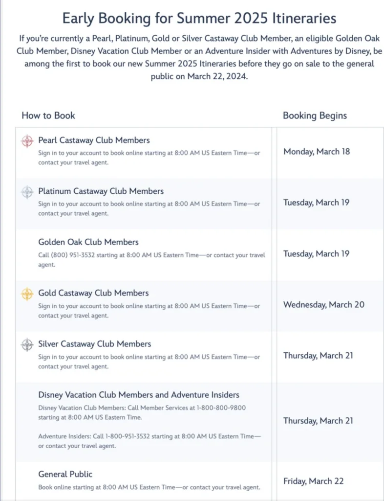 disney cruise early booking